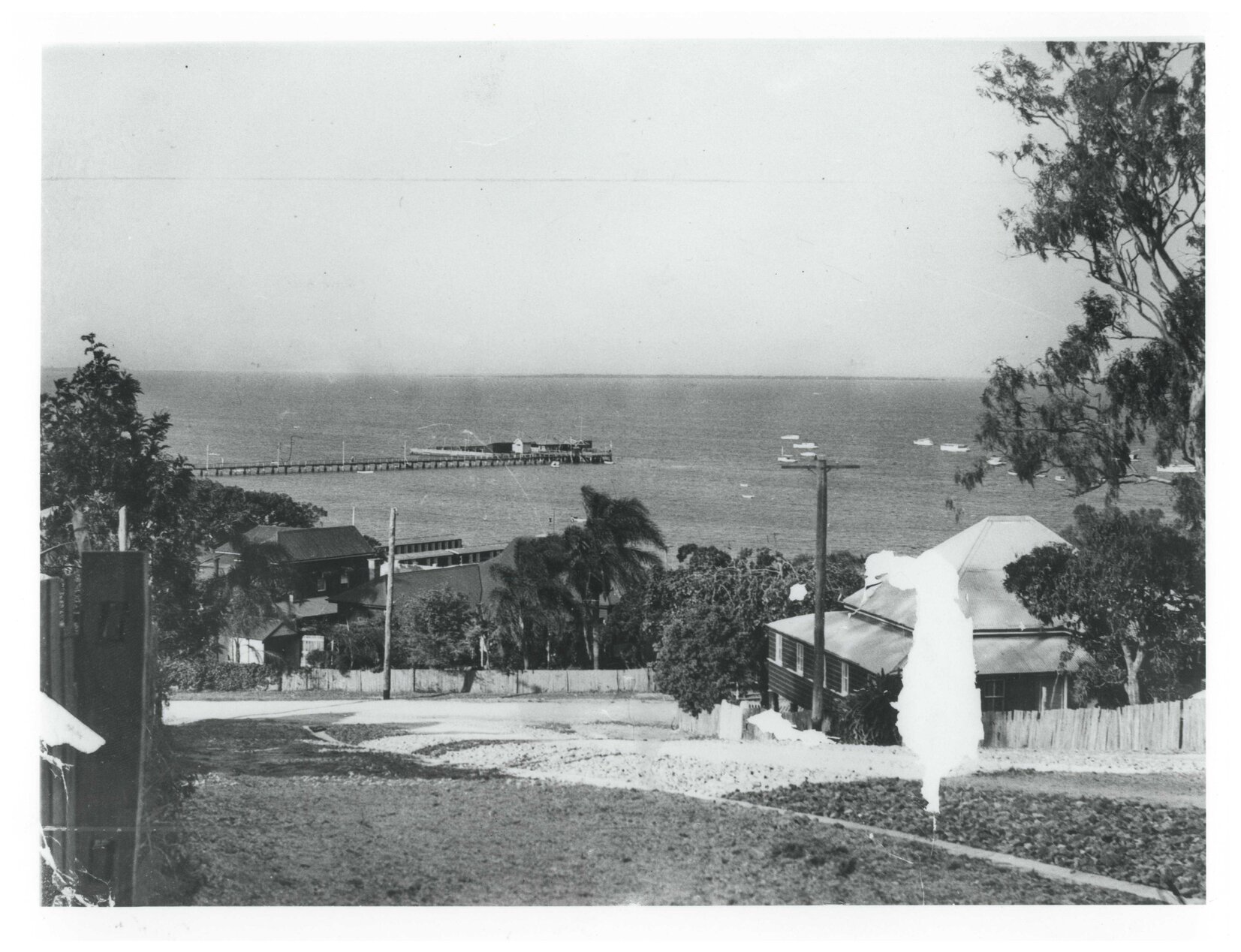 Manly jetty and surrounds from the hill at top of Kooralgin Street - 1936