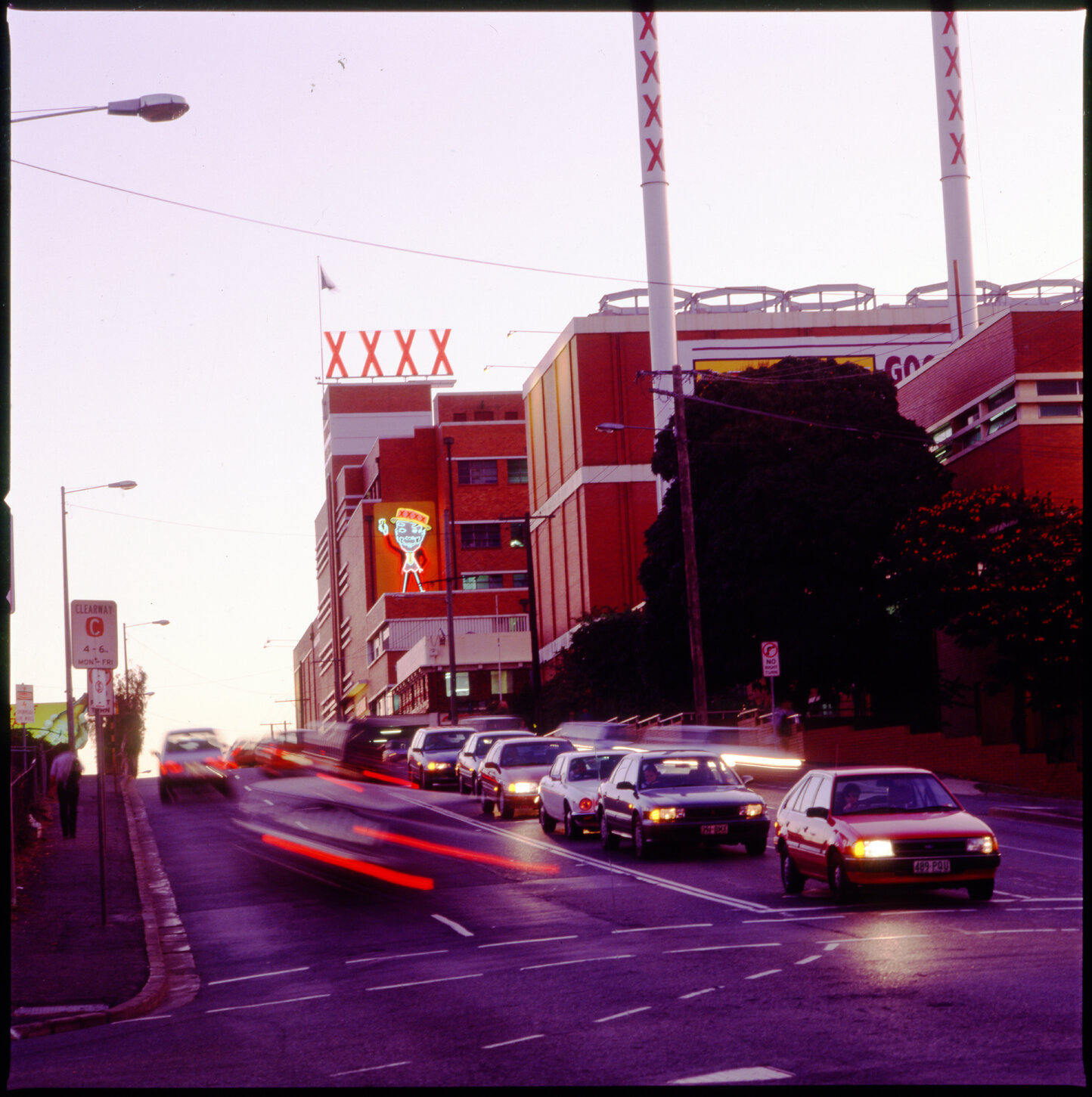 Castlemaine Brewery at sunset from corner of Cribb Street, Milton - 1993