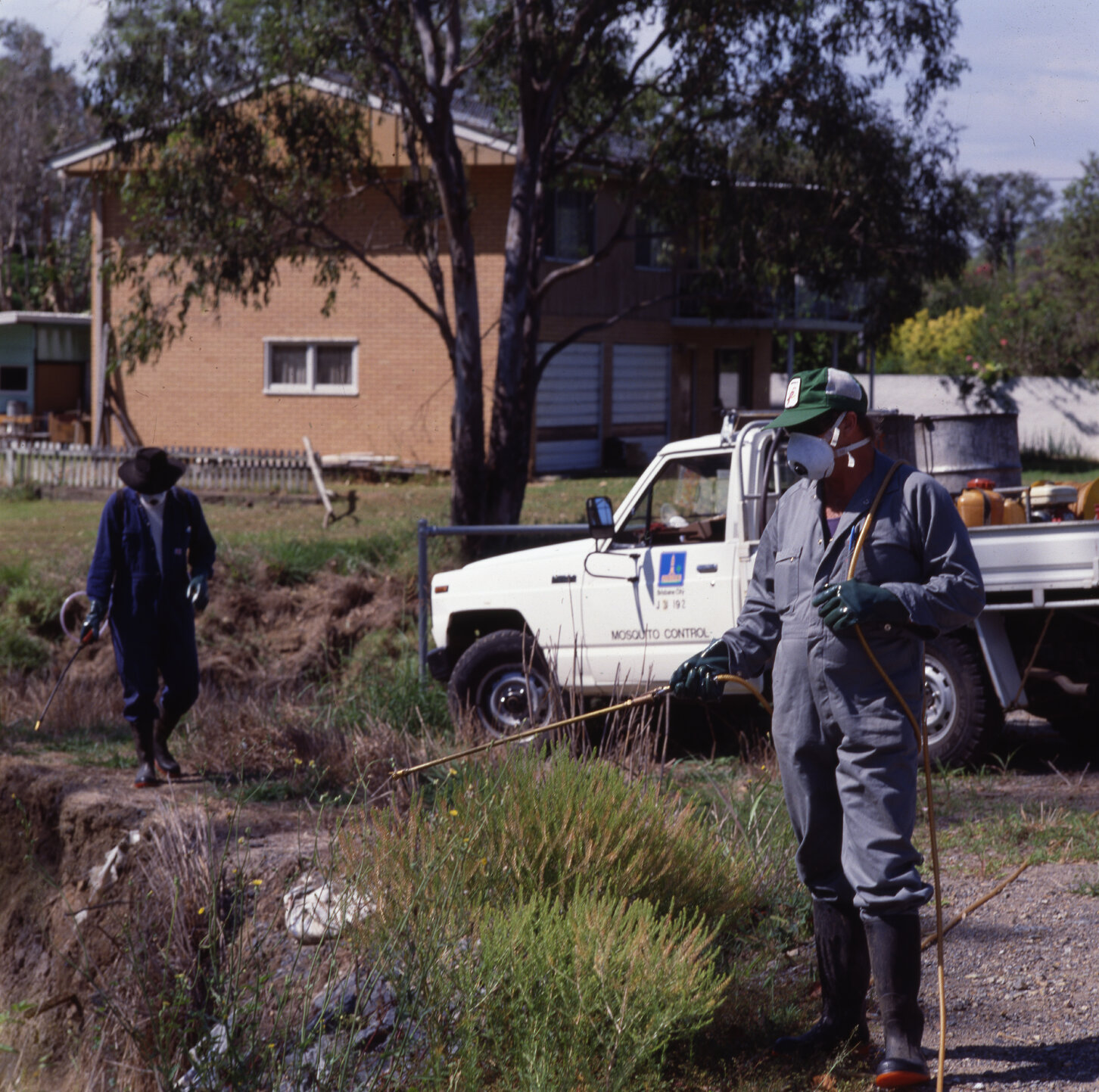 Mosquito control workers on duty - 1988