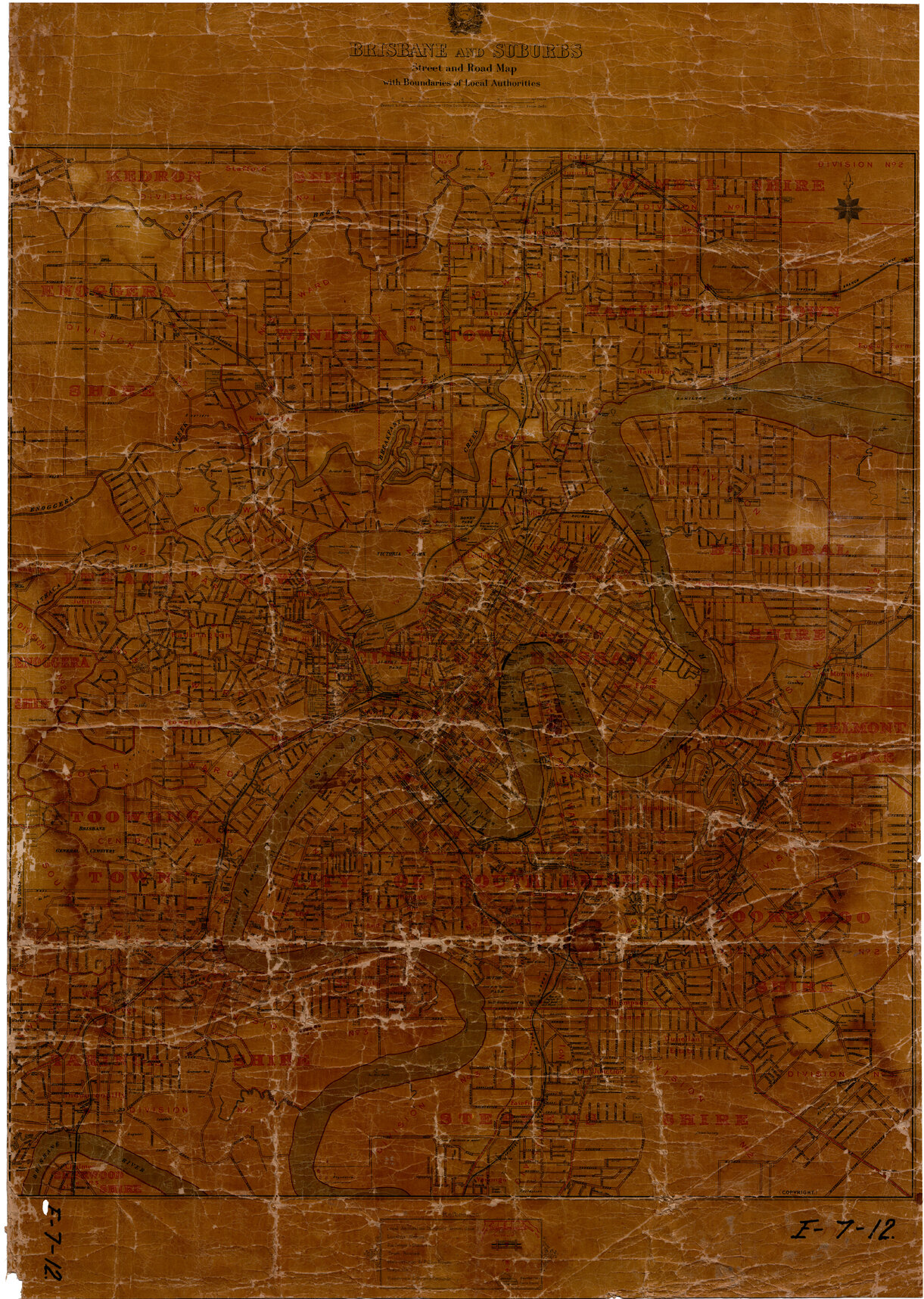 Street Map showing Local Authority Boundaries 1904 