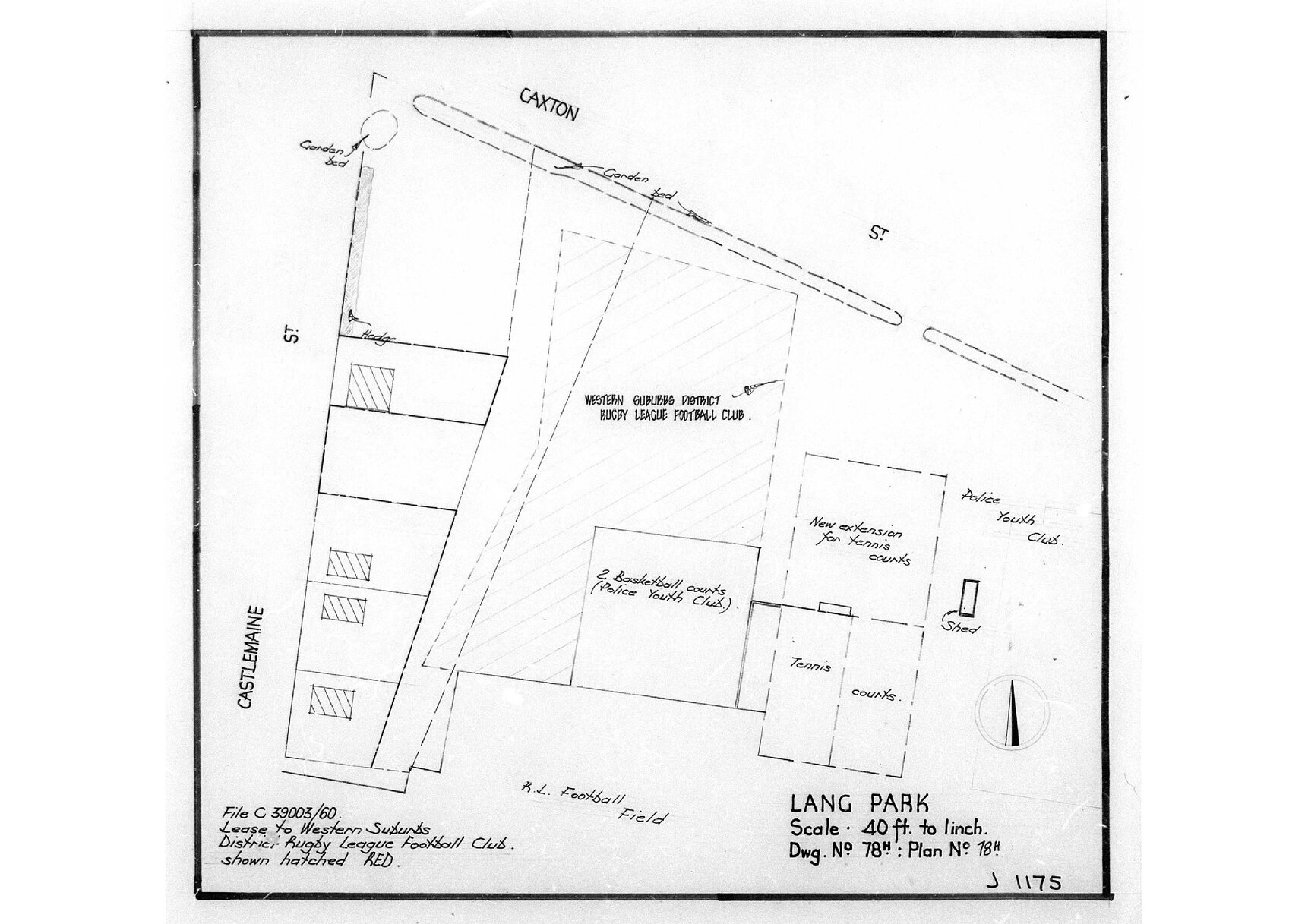 Lang Park - Western Suburbs District Rugby League Club Lease - c.1965