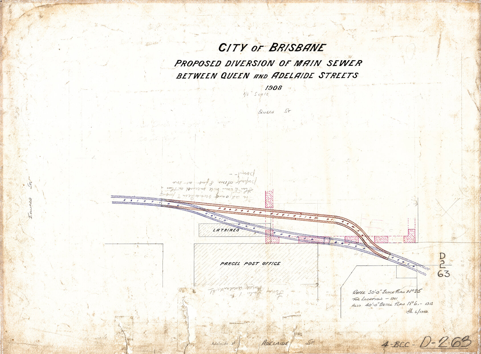 Main Sewer Queen Adelaide Streets 1908
