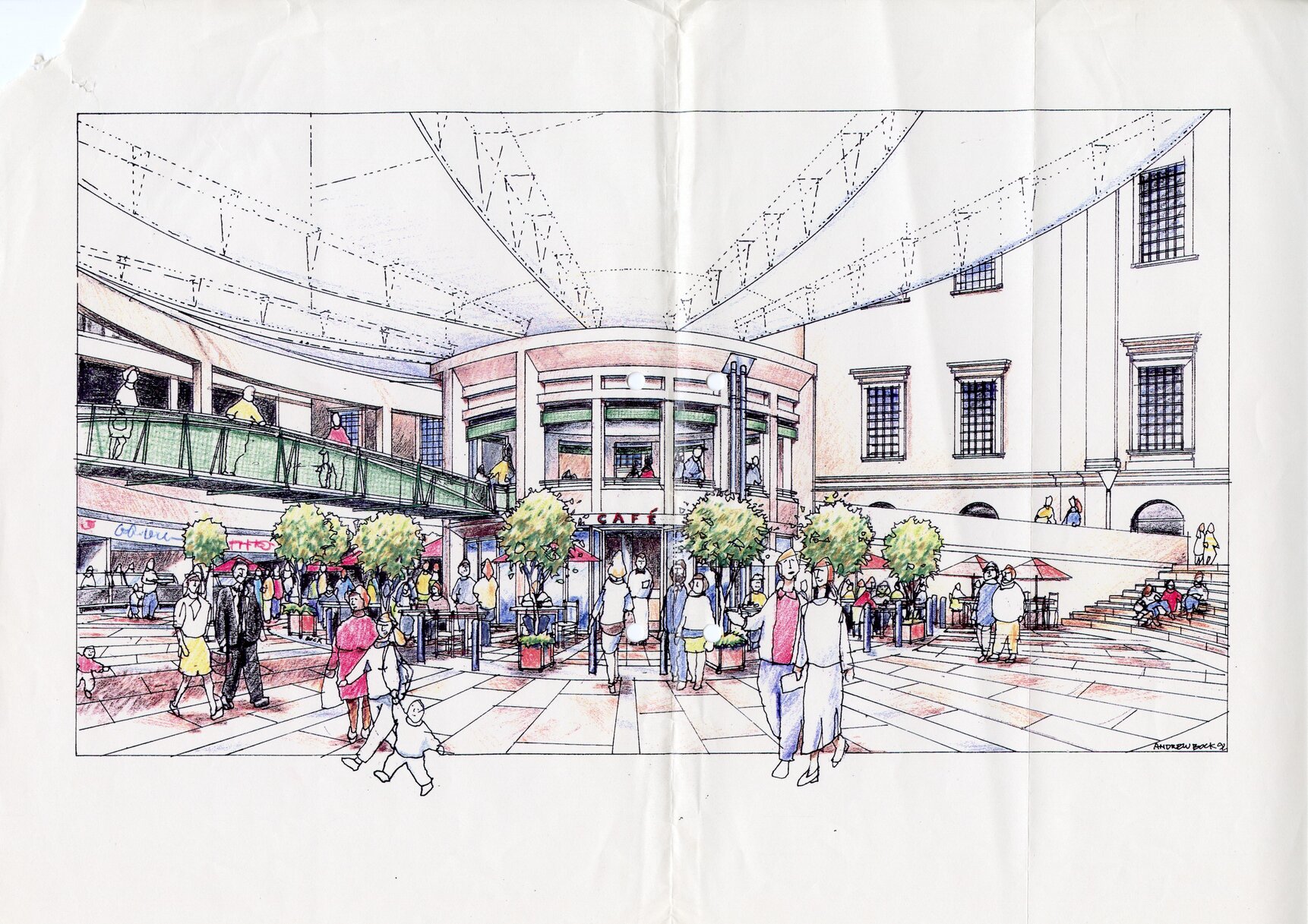 Central City Library concept art - 1992