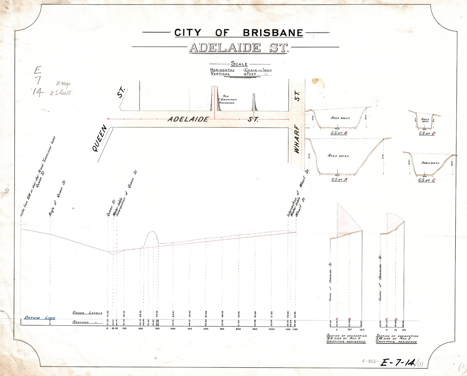 Plans - Adelaide Street improvements to residences c1886 -1889