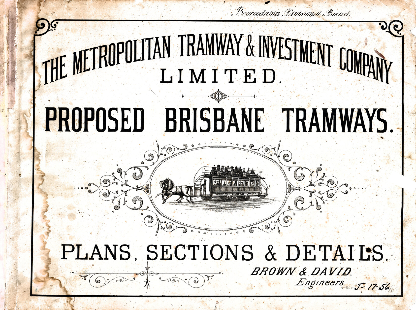 Plans First Tramways Construction Order in Brisbane 1884