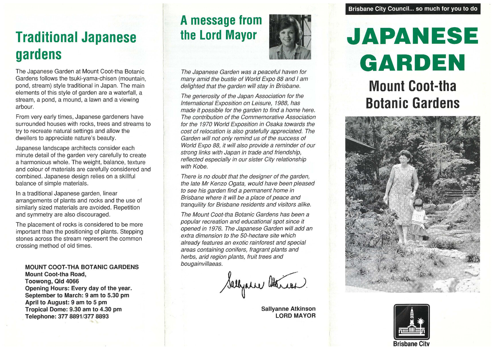 Japanese Gardens brochure - 1989