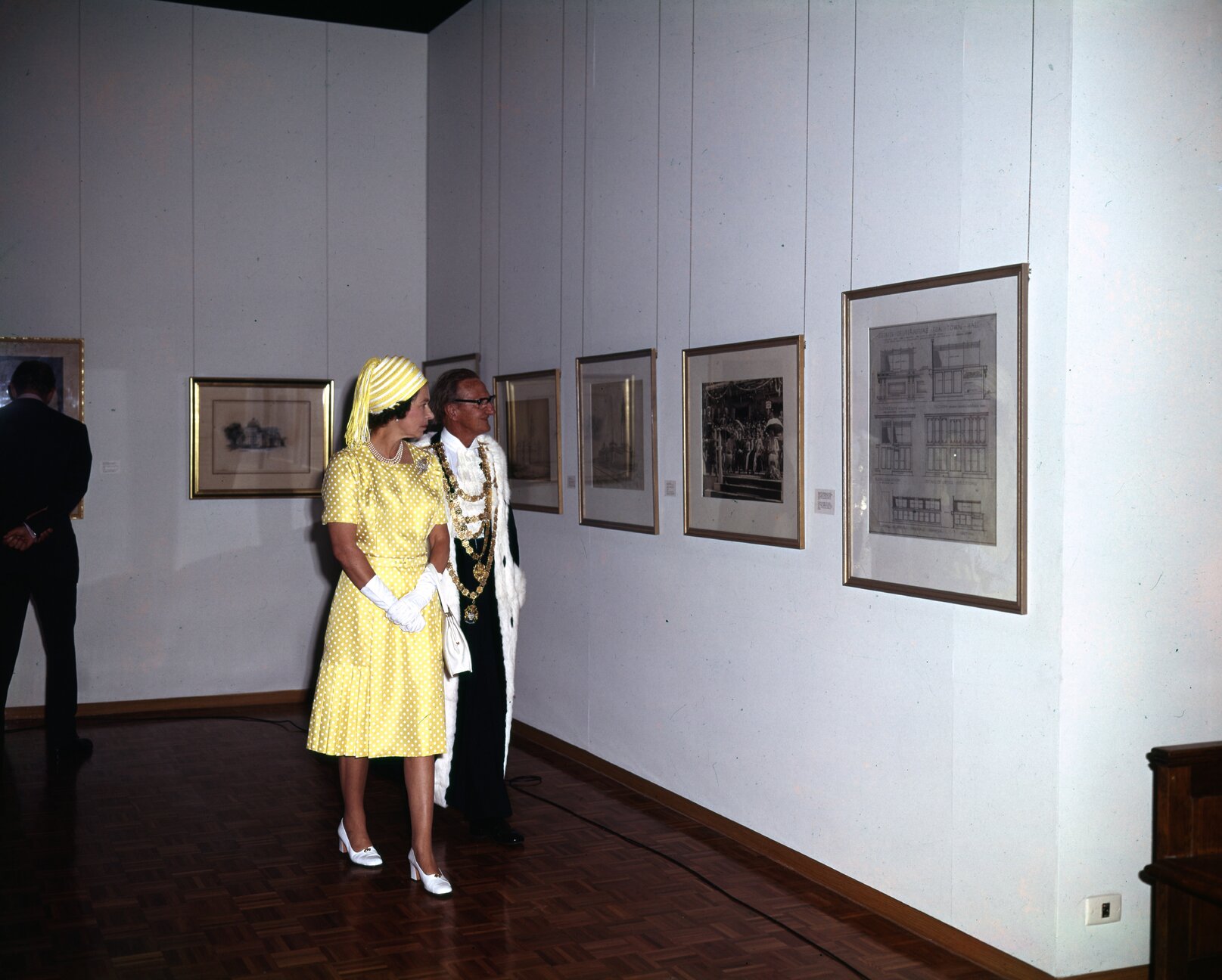 Queen Elizabeth II and Lord Mayor Frank Sleeman Opening Brisbane Art Gallery and Museum - 1977