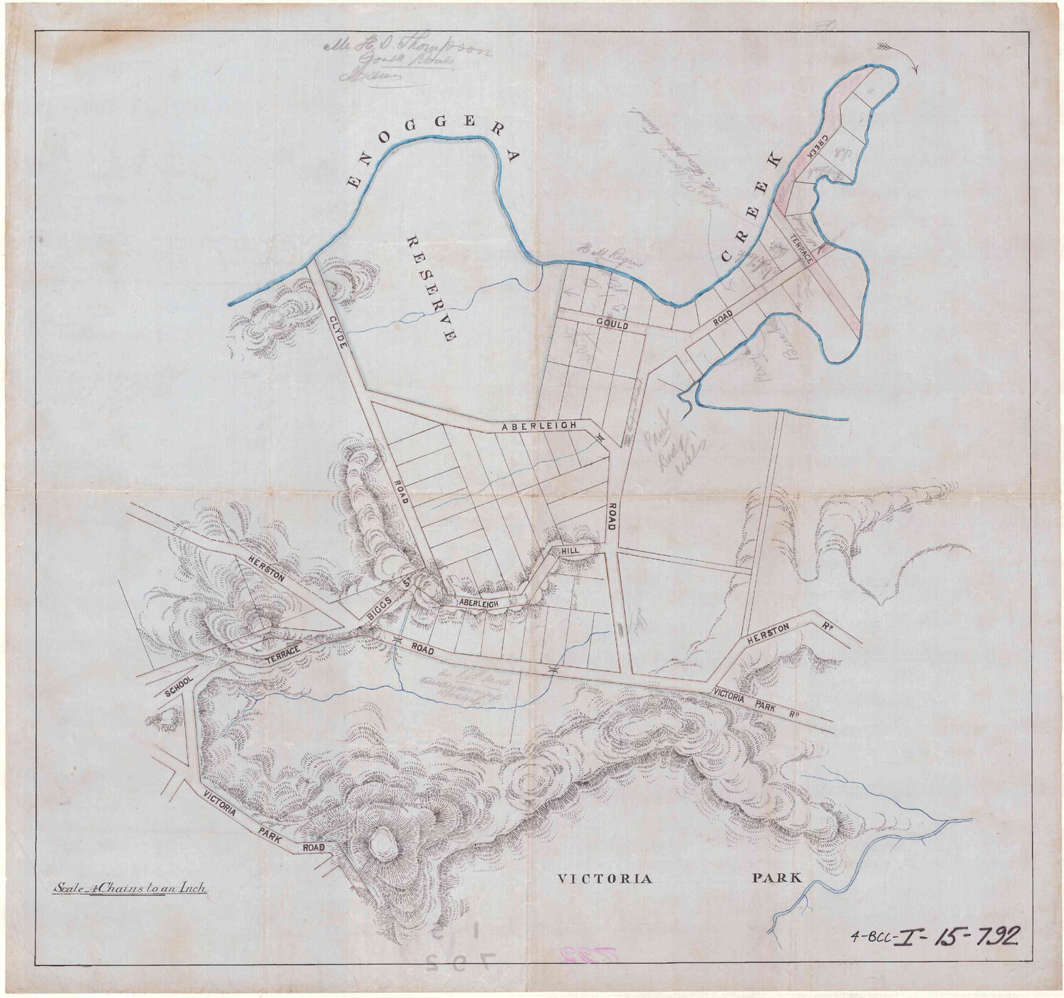 Victoria Park Plan showing site and roads 1914