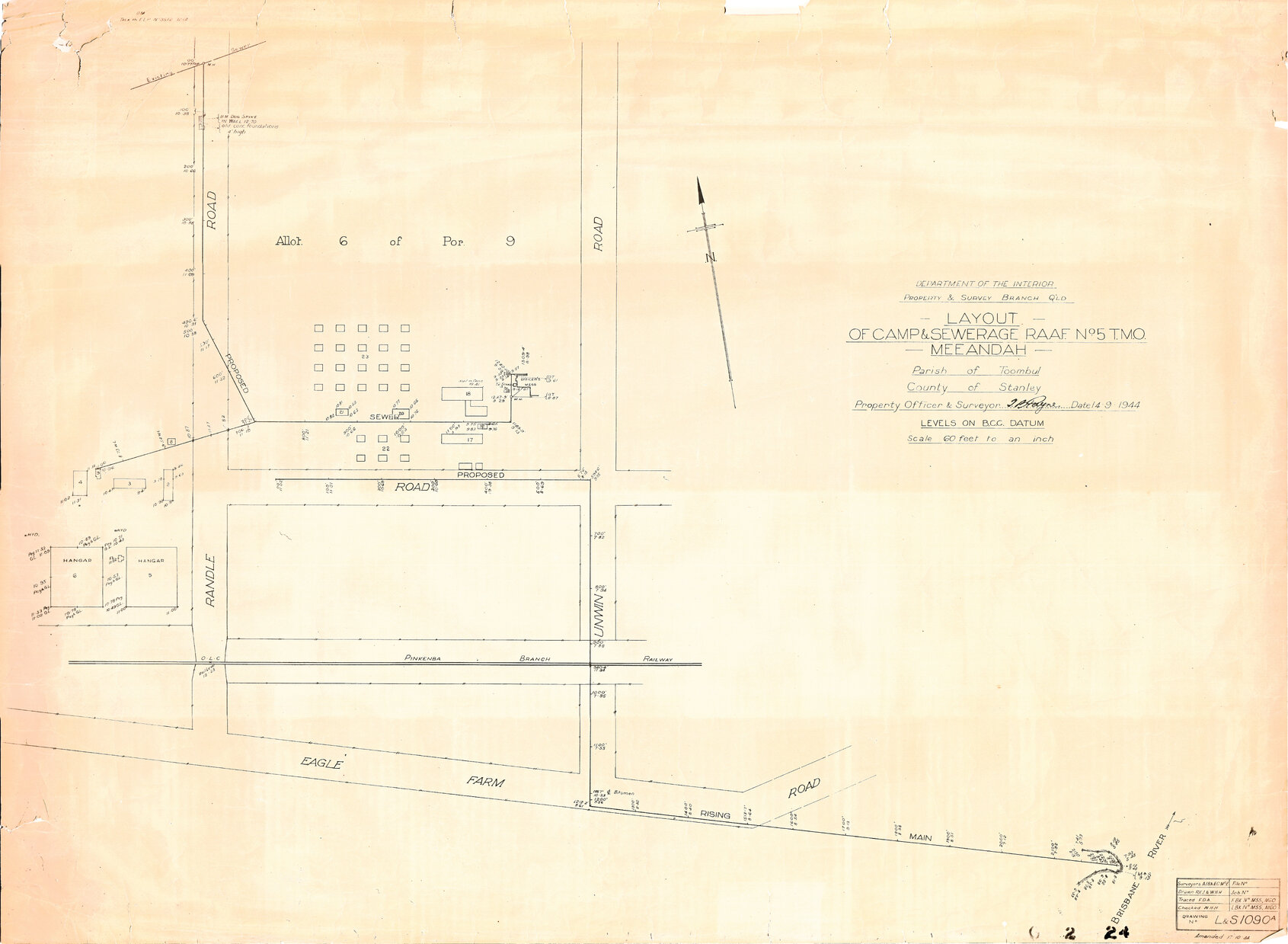 Plan - RAAF and Civil Construction Corps camps Kingsford Smith Drive Pinkenba 1944