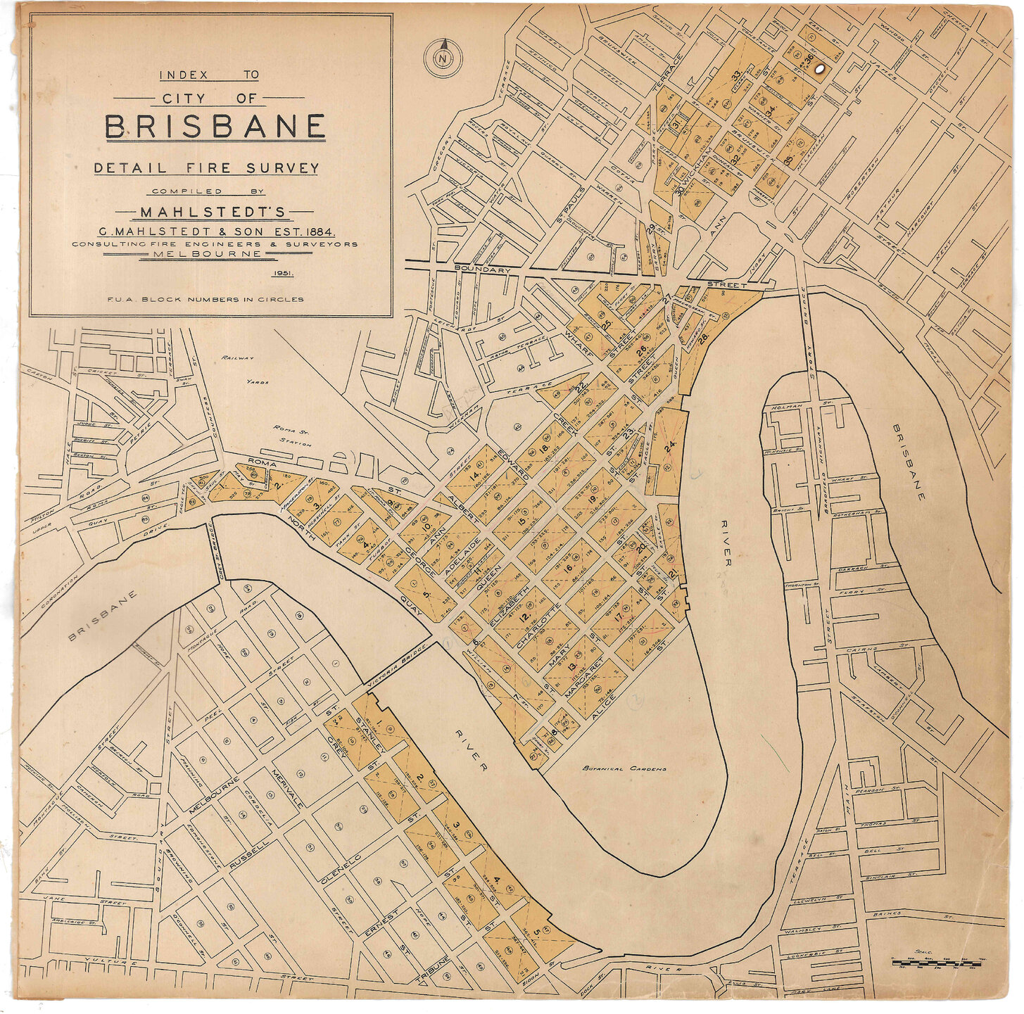 South Brisbane - Mahlstedt's Detail Fire Survey - 1951-1975