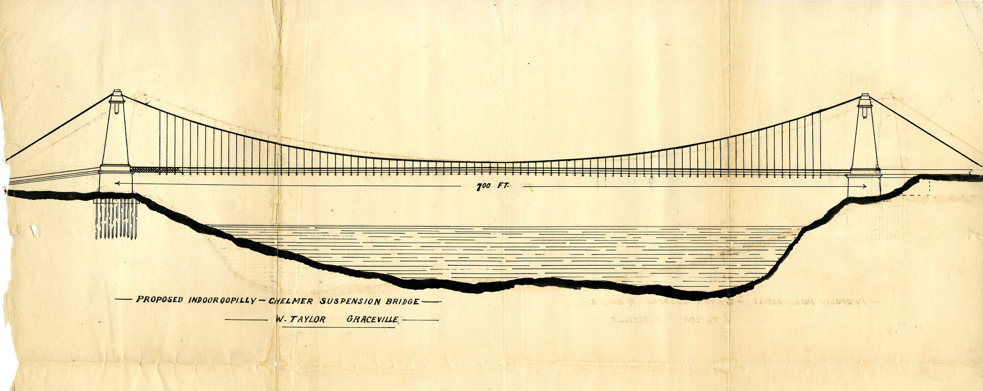 Walter Taylor Bridge - design sketch and submission to Council for approval Walter Taylor 1931