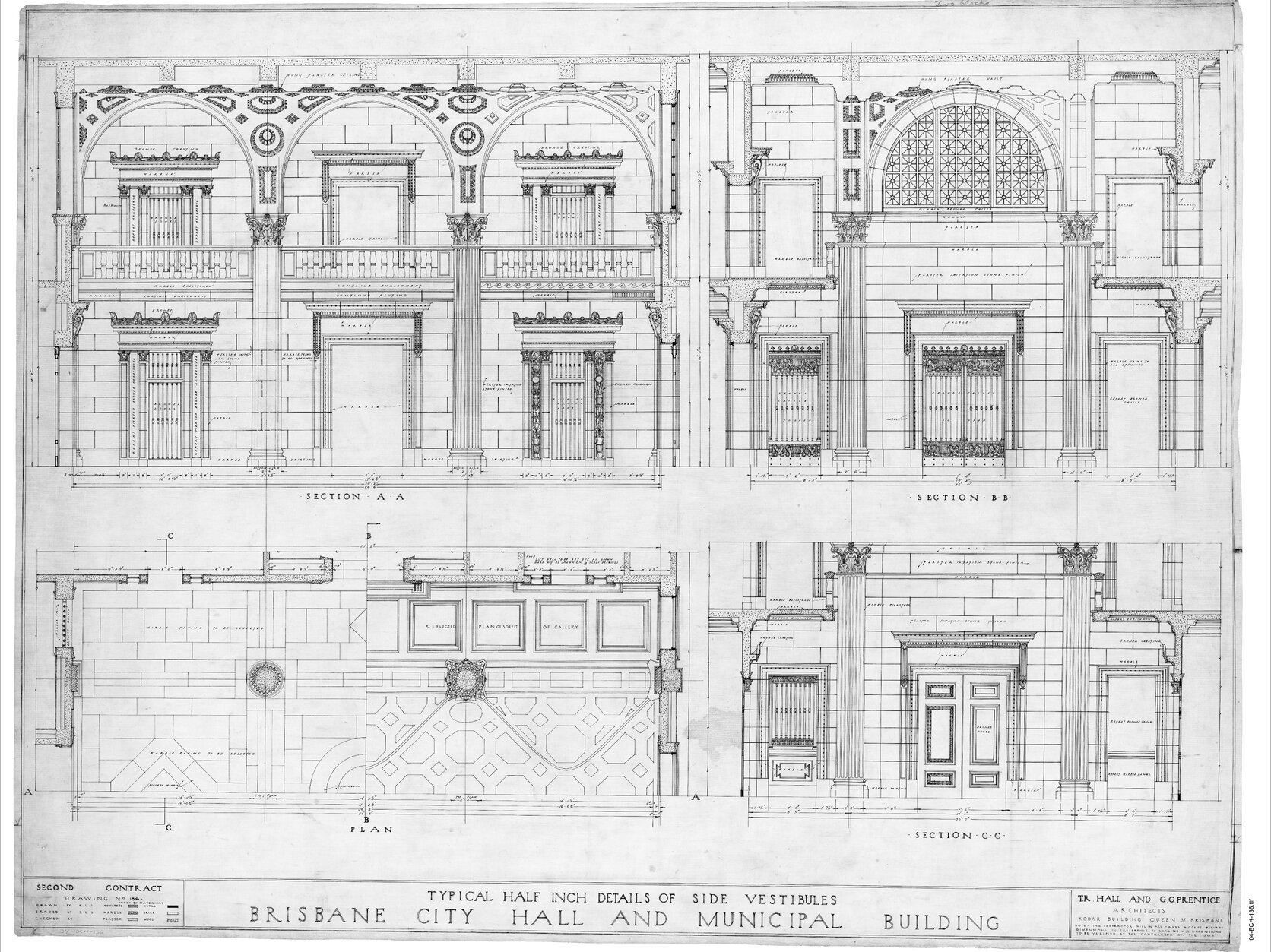City Hall plan details side vestibules