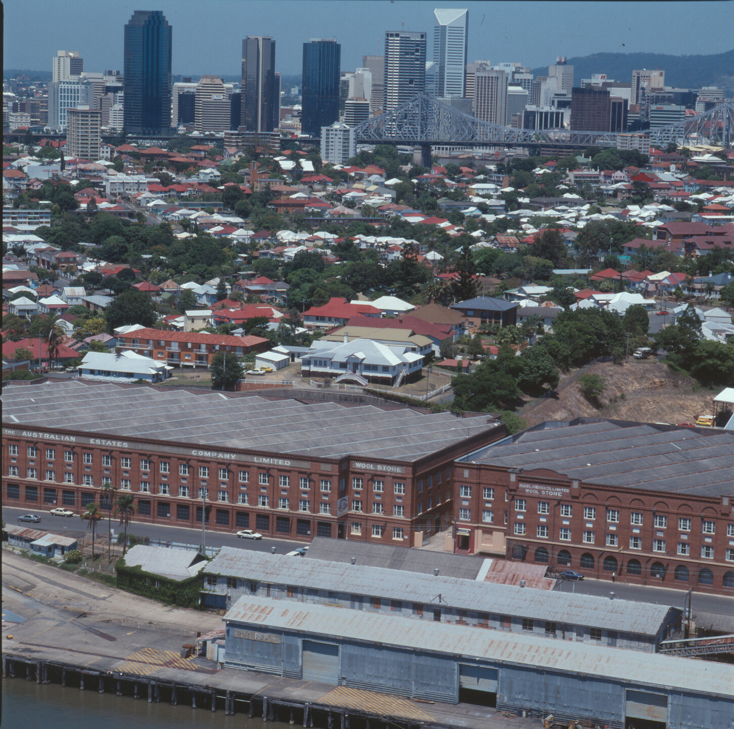 Aerial View of Australian Estates Woolstore - New Farm - 1991