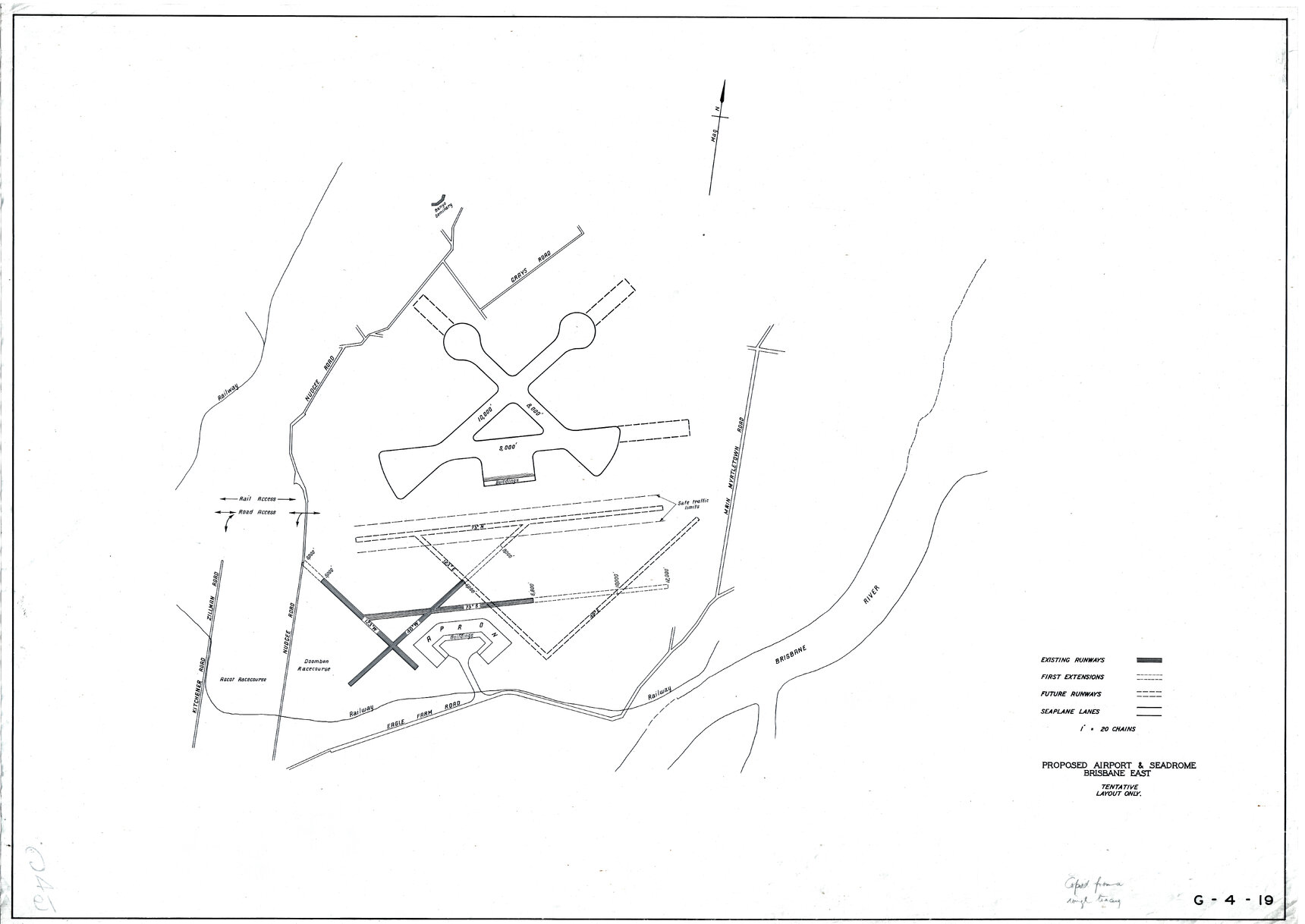 Brisbane Airport - Eagle Farm - plans relating to original site -1942
