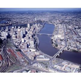 Aerial View of City and South Brisbane - 1982