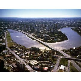 Aerial View of South Brisbane and the City from Woolloongabba - 1985