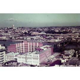Aerial View of City and South Brisbane from City Hall Clock Tower - 1967