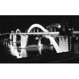 William Jolly Bridge Floodlit at Night during the Queensland Centenary Celebrations - 1959.