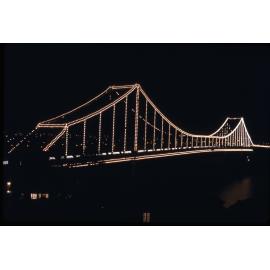 Story Bridge at Night during the Queensland Centenary 1959 Celebrations.
