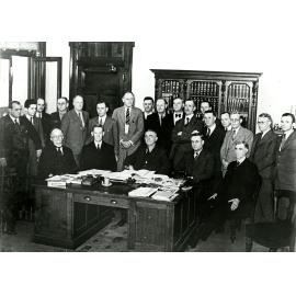 Story Bridge Committee meeting in Queensland Premier W. Forgan Smith Office - 1935