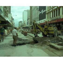 Construction of Queen Street Mall, Brisbane City - 1982