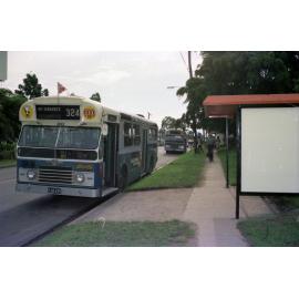 People Boarding a City Council Bus at Bus Stop - Lillian Avenue - Salisbury - 1976