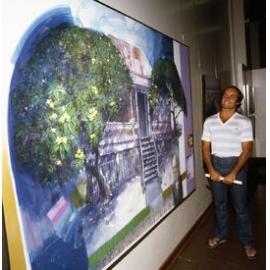 Caltex City Of Brisbane Art Awards - Artist with Winning Painting - 1980