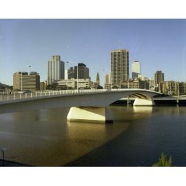 Victoria Bridge and City Skyline from South Bank - 1982