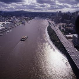Aerial View of Brisbane River - 1988