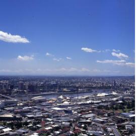 Aerial View of South Brisbane and World Expo 88 Site Under Construction from West End.