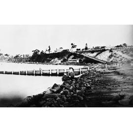 Children Sitting on the Foreshore - Sandgate - c1900