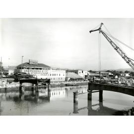 Breakfast Creek with Old Bridge Being Demolished - 1959