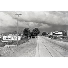 Logan Road - Tram Line Construction and Road Widening - South from Sterculia Avenue - Holland Park West - 1950