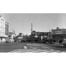 Queen Street, Ann Street and Wickham Street Intersection from Centenary Place Park - Petrie Bight - 1969