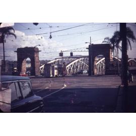 Tram on Victoria Bridge Northern Approach - 1965