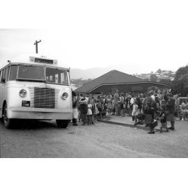 Council Bus Number 40 Picking Up Passengers including School Children at Bus Stop 21 Waterworks Road Ashgrove - 1950's