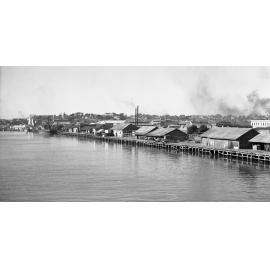 South Brisbane Waterfront and Wharves from Victoria Bridge - 1950
