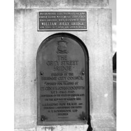 Grey Street Bridge - William Jolly Bridge Plaques - 1956
