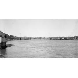 Victoria Bridge and Brisbane River from William Jolly Bridge Northern Approach - 1953