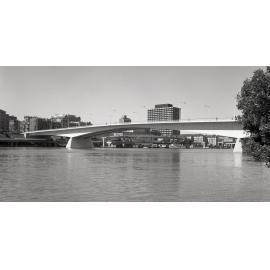 Victoria Bridge from South Brisbane - South East Freeway Under Construction - 1973
