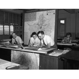 Brisbane City Council Staff Working in Town Planning Section - City Hall - 1950