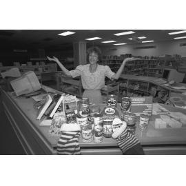 Book Amnesty - Library Staff with Food Donated during Library Week - 1991
