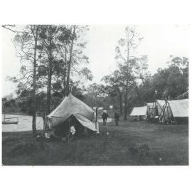 Camping on the beachfront at Manly c1910