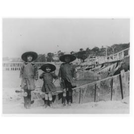 The Briggs girls on the shore at Manly - 1929