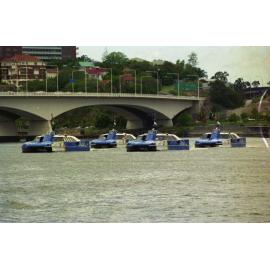 Four CityCat Ferries on Brisbane River for Launch - 1996
