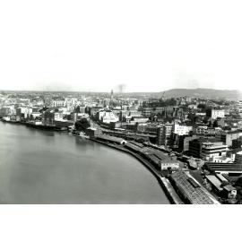 Brisbane City View along riverfront to Petrie Bight 1960