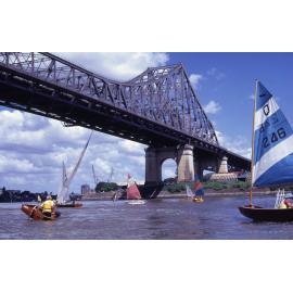 Sailing Boats on Brisbane River under the Story Bridge - 1972