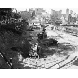 Wickham Terrace Car Park Site being cleared and prepared - 1960