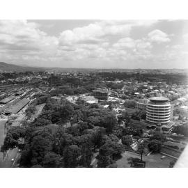 Aerial view looking across Wickham Park Service Reservoir and Windmill to Wickham Terrace 1970