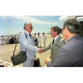 Nice Sister City - Jacques Medecin The Mayor of Nice Arrives at Brisbane Airport.